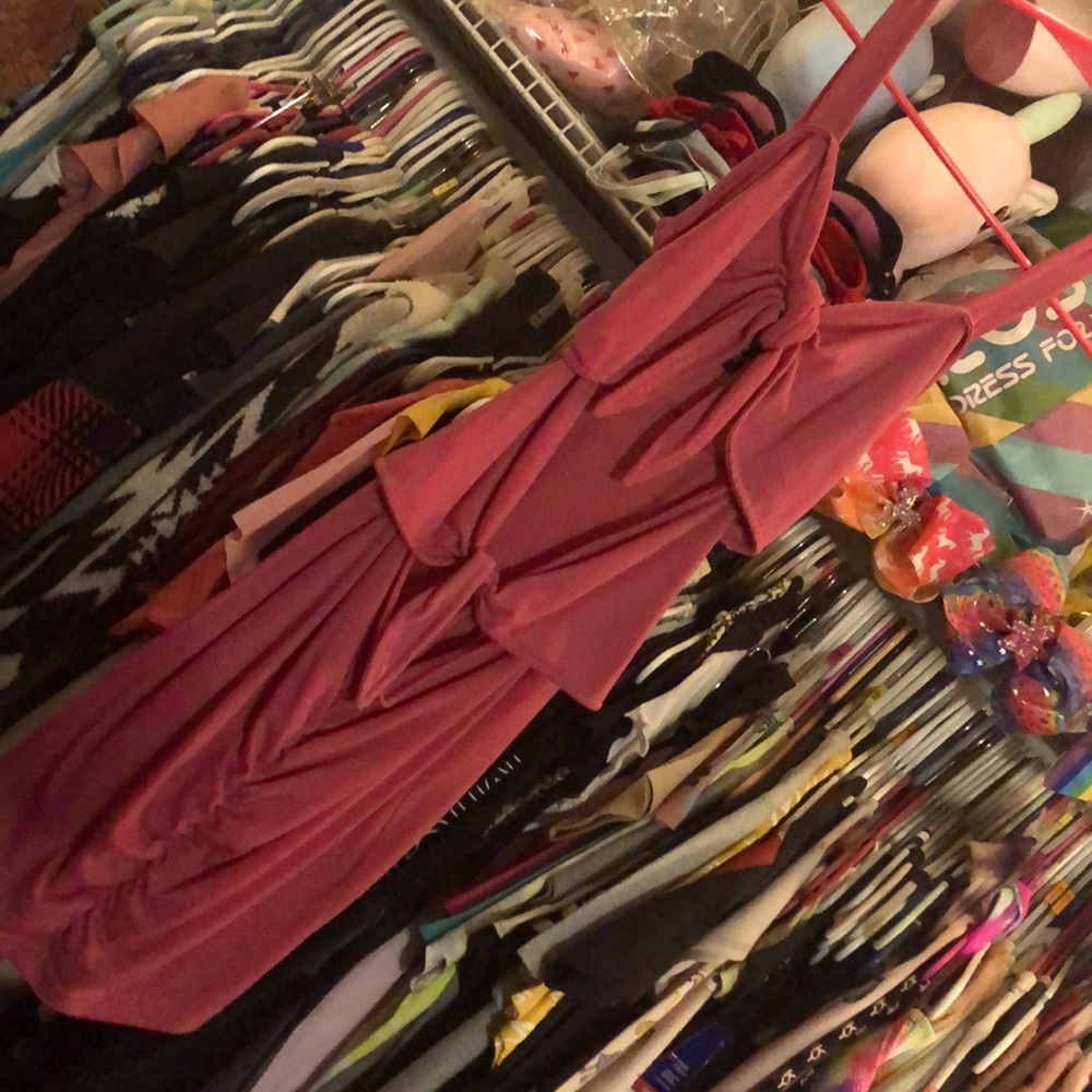 Pink dress.